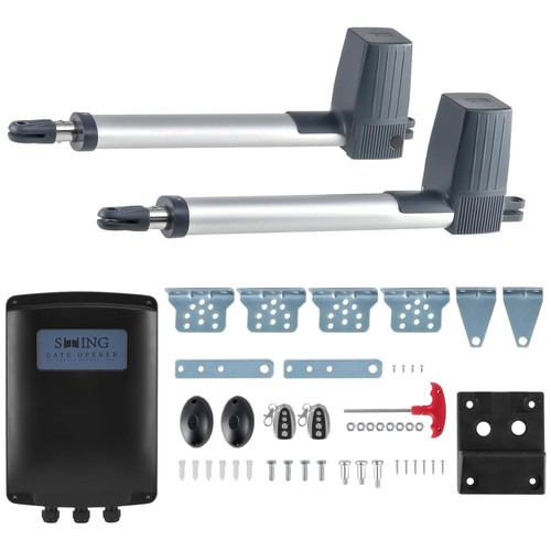 Solar powered dual swing - swing, gate